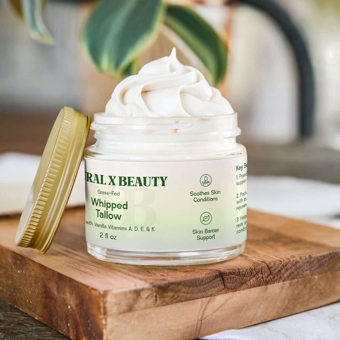 Whipped Grass-Fed Tallow Balm with Vanilla Bean