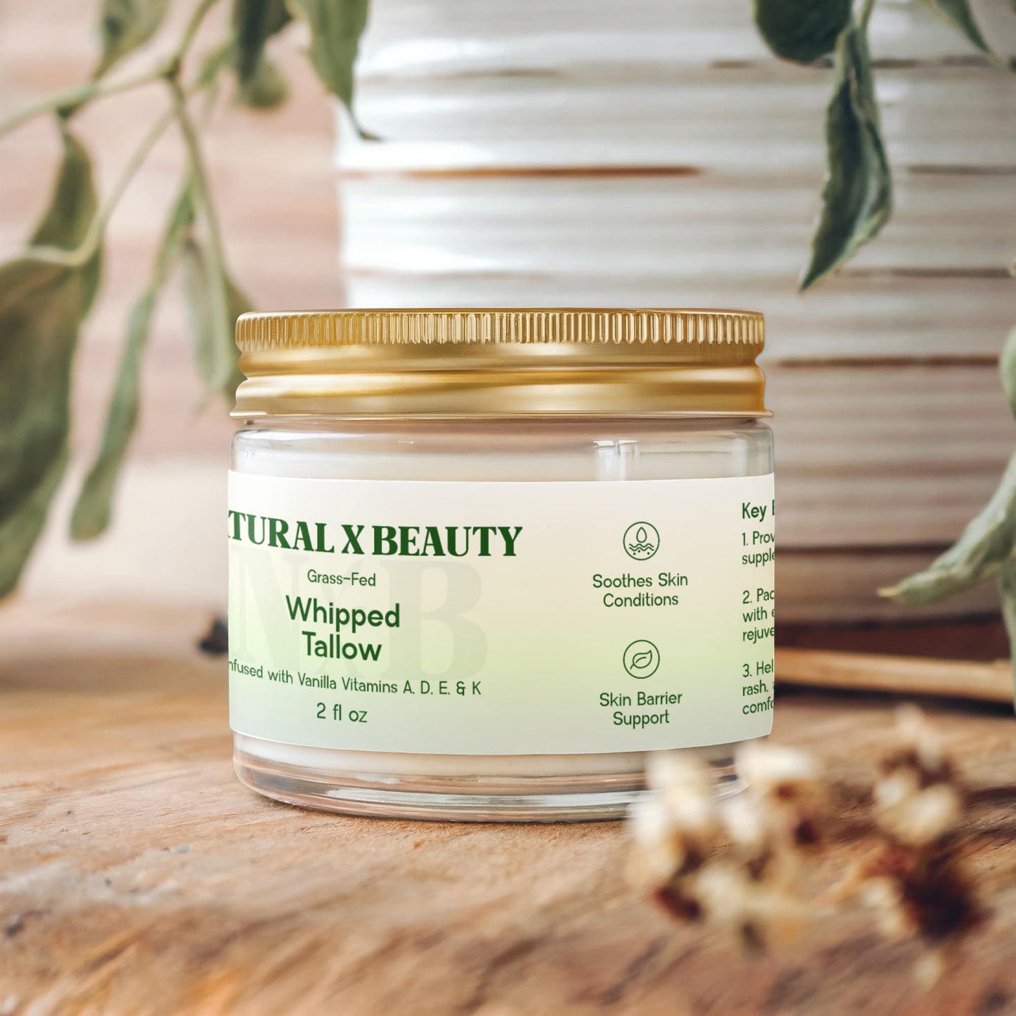 Whipped Grass-Fed Tallow Balm with Vanilla Bean