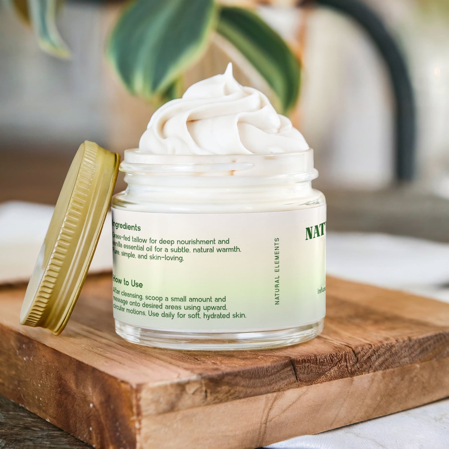 Whipped Grass-Fed Tallow Balm with Vanilla Bean