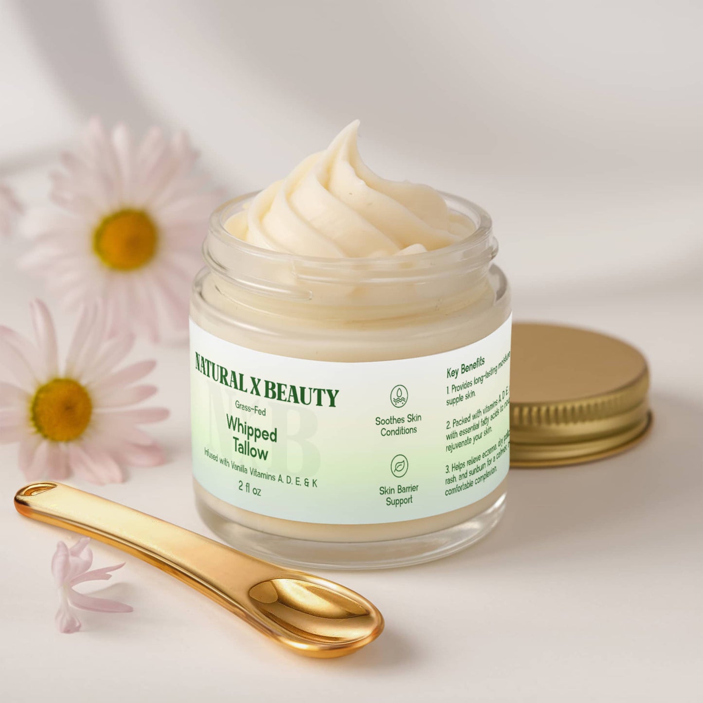 Whipped Grass-Fed Tallow Balm with Vanilla Bean