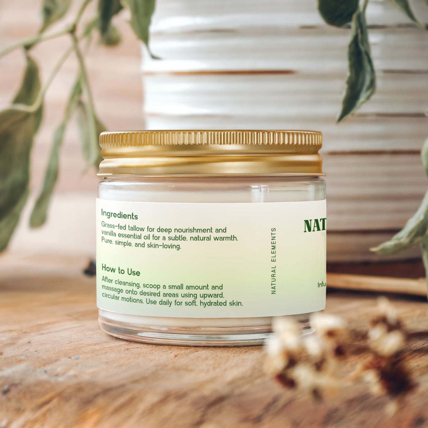 Whipped Grass-Fed Tallow Balm with Vanilla Bean